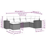 vidaXL Salon de jardin avec coussins 6 Pièces beige résine tressée