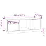 vidaXL Table basse Gris 110x50x40 cm Bois massif de pin