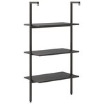 vidaXL Étagère inclinée à 3 niveaux Noir 64x35x120 5 cm