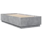 vidaXL Cadre de lit avec lumières LED gris béton 90x200 cm