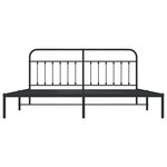 vidaXL Cadre de lit métal avec tête de lit noir 193x203 cm