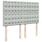 vidaXL Sommier à lattes de lit et matelas Gris clair 160x200cm Velours