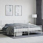 vidaXL Cadre de lit métal avec tête de lit/pied de lit blanc 200x200cm
