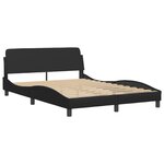 vidaXL Lit avec matelas noir 140x200 cm similicuir