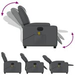 vidaXL Fauteuil de massage inclinable électrique gris similicuir