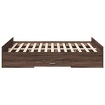 vidaXL Cadre de lit et tiroirs chêne marron 120x190 cm bois ingénierie