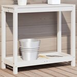 vidaXL Table de rempotage avec étagère blanc 82 5x35x75 cm massif pin