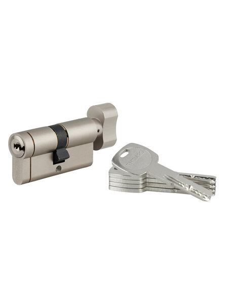 THIRARD - Cylindre à bouton Transit 1  30Bx30mm  nickelé  5 clés
