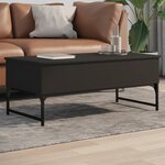 vidaXL Table basse noir 100x50x40 cm bois d'ingénierie et métal