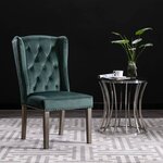 vidaXL Chaises à manger lot de 2 Vert foncé Velours