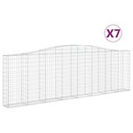 vidaXL Paniers à gabions arqués 7 Pièces 400x30x120/140 cm Fer galvanisé