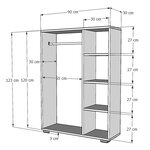Armoire avec 4 compartiments de stockage 123 x 90 x 30 cm blanc 03_0006359