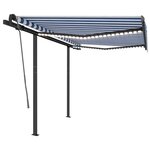 vidaXL Auvent manuel rétractable avec LED 3x2 5 m Bleu et blanc