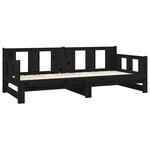vidaXL Lit coulissant Noir Bois de pin solide 2x(80x200) cm