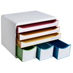 Module De Classement Storebox 6 Tiroirs Black Office - Blanc/arlequin - Exacompta