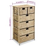 vidaXL Unité de rangement avec 6 paniers 47x37x100 cm Jacinthe d'eau