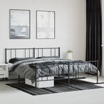 vidaXL Cadre de lit métal avec tête de lit/pied de lit noir 200x200 cm