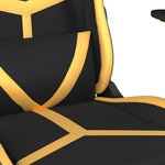 vidaXL Chaise de jeu de massage avec repose-pied Noir&Doré Similicuir