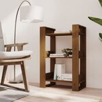 vidaXL Bibliothèque/Cloison Marron miel 60x35x91 cm Bois massif