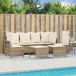 vidaXL Salon de jardin avec coussins 5 Pièces beige résine tressée