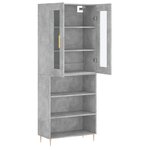 vidaXL Buffet haut Gris béton 69 5x34x180 cm Bois d'ingénierie