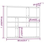 vidaXL Étagère murale Sonoma gris 90x16x78 cm Bois ingénierie