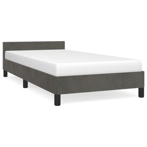 vidaXL Cadre de lit avec tête de lit Gris foncé 90x200 cm Velours