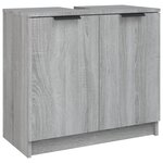 vidaXL Meubles de salle de bain 5 Pièces Sonoma gris Bois d'ingénierie