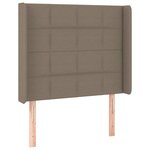vidaXL Sommier à lattes de lit matelas et LED Taupe 90x200 cm Tissu