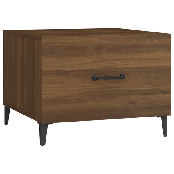 vidaXL Table basse avec pieds en métal Chêne marron 50x50x40 cm