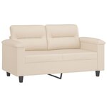 vidaXL Ensemble de canapés 3 Pièces avec coussins beige tissu microfibre