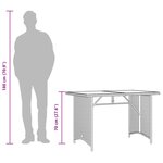 vidaXL Table de jardin avec dessus en bois noir 110x68x70 cm rotin