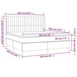 vidaXL Sommier à lattes de lit matelas et LED Noir 160x200 cm Tissu