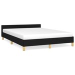 vidaXL Cadre de lit avec tête de lit Noir 140x200 cm Tissu