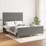 vidaXL Cadre de lit avec tête de lit Gris foncé 140x190 cm Tissu