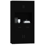vidaXL Buffet haut Noir Bois d'ingénierie