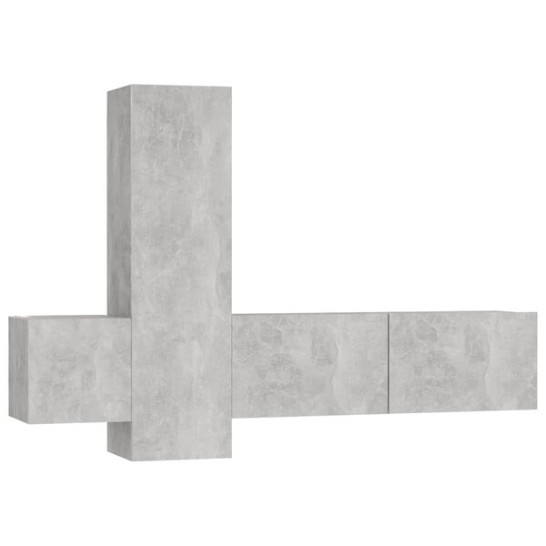 vidaXL Ensemble de meubles TV 3 Pièces Gris béton Bois d'ingénierie