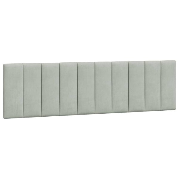 vidaXL Coussin de tête de lit gris clair 180 cm velours