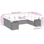 vidaXL Salon de jardin 9 Pièces avec coussins noir résine tressée