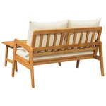 vidaXL Ensemble Bistro 2 pièces avec coussins en bois massif d'acacia