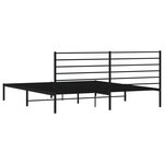 vidaXL Cadre de lit métal avec tête de lit noir 200x200 cm