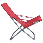 vidaXL Chaises pliables de plage 2 Pièces Tissu Rouge