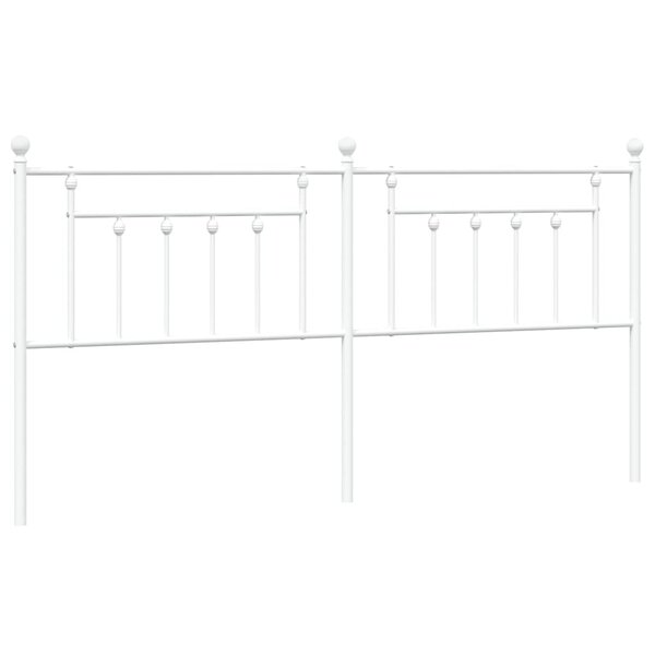 vidaXL Tête de lit métal blanc 193 cm