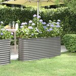 vidaXL Lit surélevé de jardin Acier enduit de poudre 152x40x68 cm gris