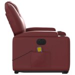 vidaXL Fauteuil inclinable de massage électrique rouge bordeaux