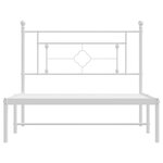 vidaXL Cadre de lit métal avec tête de lit blanc 107x203 cm