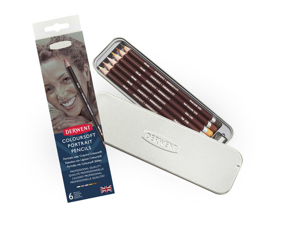 Boite 6 crayons couleur Teintes chair Derwent ColourSoft