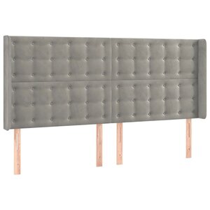 vidaXL Tête de lit avec oreilles Gris clair 163x16x118/128 cm Velours