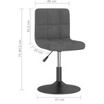 vidaXL Tabouret de bar pivotant Gris foncé Velours