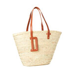 Sac Panier En Palme - Camel - Draeger paris